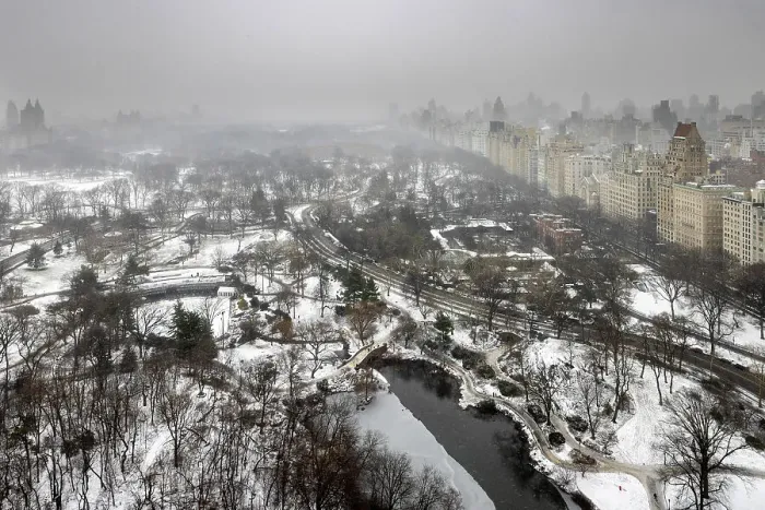 Framed Print : Central Park & Upper East Side after snowfall, Manhattan, New York, United States of America Framed Print : Central Park & Upper East Side after snowfall, Manhattan, New York, United States of America