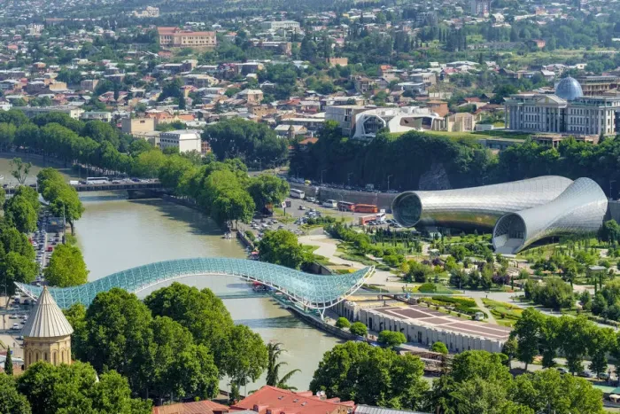 Framed Print : Central Tbilisi, Rike Park and Bridge of Peace on the Kura (Mtkvari) River Framed Print : Central Tbilisi, Rike Park and Bridge of Peace on the Kura (Mtkvari) River