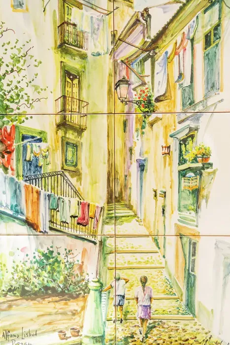 Framed Print : Ceramic tile display in Sintra, Portugal, Europe