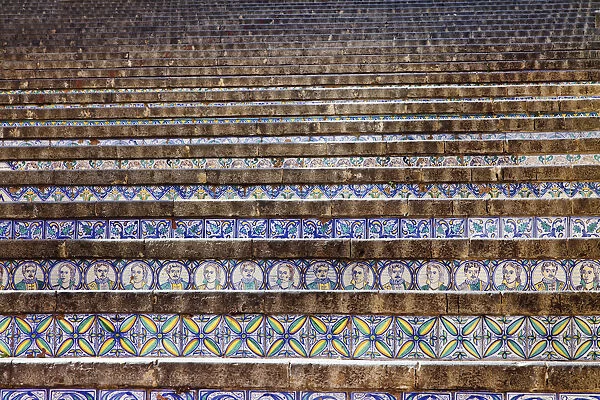 Ceramic tiled steps, Caltagirone, Sicily, Italy