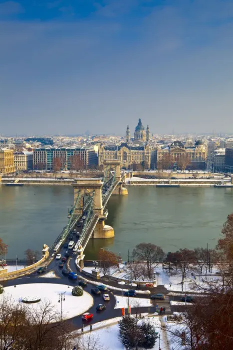 Framed Print : Chain Bridge, St. Stephens Basilica and River Danube, Budapest, Hungary Framed Print : Chain Bridge, St. Stephens Basilica and River Danube, Budapest, Hungary