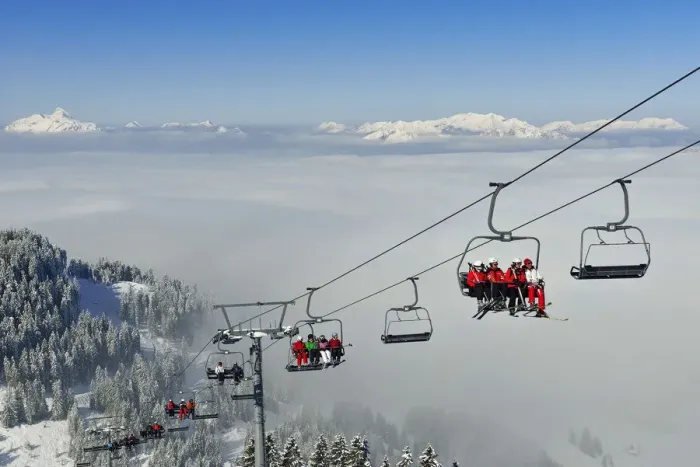 Framed Print : Chair lift carries skiers to the slopes on the Hohe Salve, Hopfgarten, Tyrol, Austria Framed Print : Chair lift carries skiers to the slopes on the Hohe Salve, Hopfgarten, Tyrol, Austria