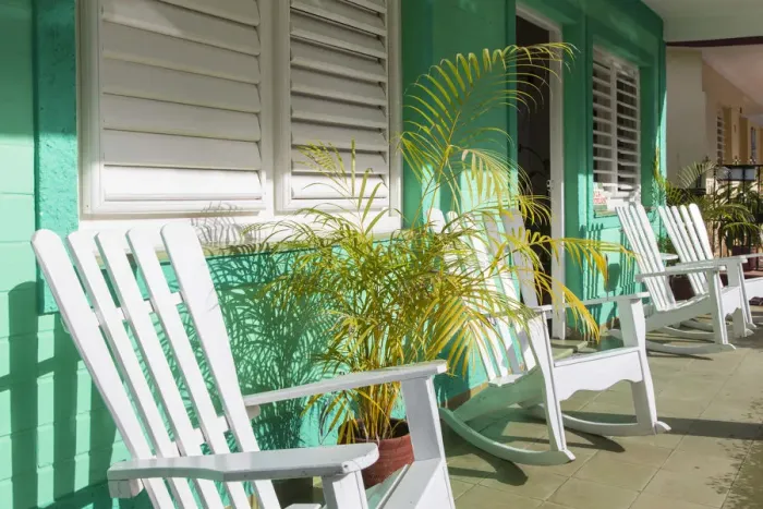 Framed Print : Chairs on the porch of a house, Vinales, Pinar del Rio Province, Cuba Framed Print : Chairs on the porch of a house, Vinales, Pinar del Rio Province, Cuba