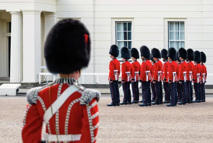 Framed Print : Changing the Guard ceremony (Guard Mounting) outside Wellington Barracks, London, England Framed Print : Changing the Guard ceremony (Guard Mounting) outside Wellington Barracks, London, England