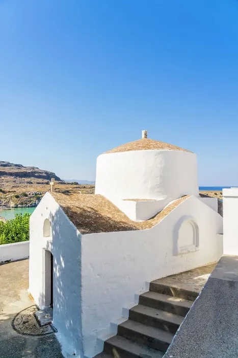 Framed Print : Chapel of Saint George Pahimahiotis, Lindos, Dodecanese Islands, Greece Framed Print : Chapel of Saint George Pahimahiotis, Lindos, Dodecanese Islands, Greece