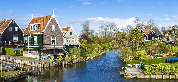 Characteristic wooden houses of Marken, Waterland, North Holland