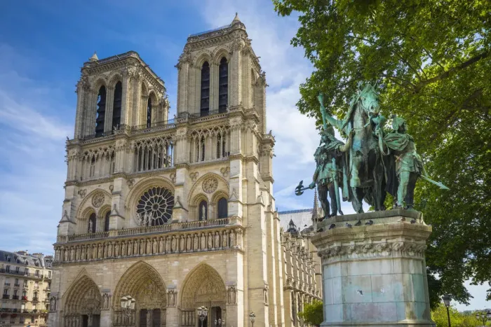 Framed Print : Charlemagne Statue, Notre Dame Cathedral, Paris, France Framed Print : Charlemagne Statue, Notre Dame Cathedral, Paris, France