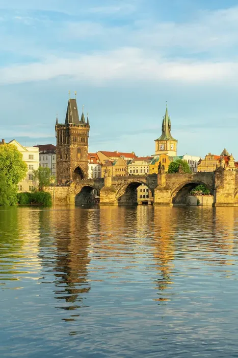 Framed Print : Charles Bridge with Old Town Bridge Tower against sky at sunset, Prague, Bohemia, Czech Republic Framed Print : Charles Bridge with Old Town Bridge Tower against sky at sunset, Prague, Bohemia, Czech Republic