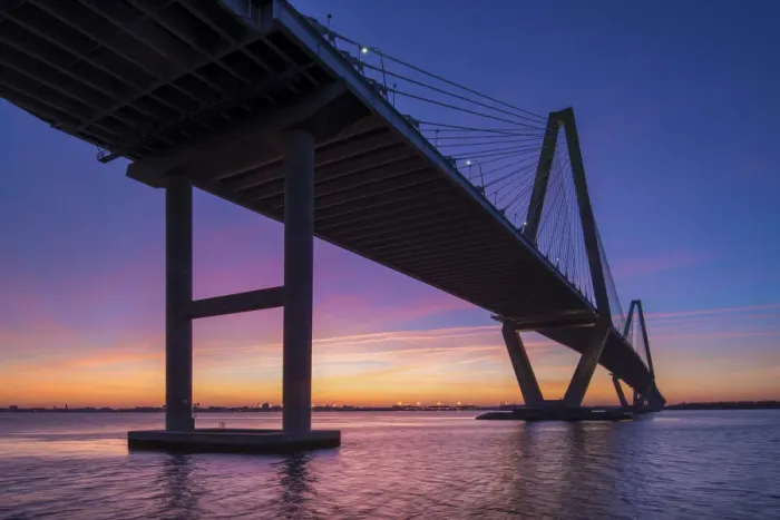 Framed Print : Charleston, South Carolina, Arthur Ravenel Junior Bridge, Cable-Stayed Bridge, Cooper