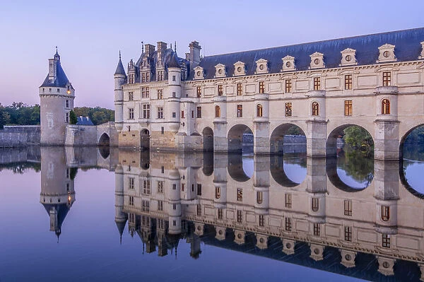 Chateau de Chenonceau with Cher river, UNESCO World Heritage, Indre et Loire, Centre, France