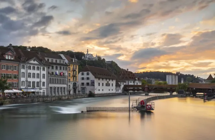 Framed Print : Chateau Gutsch at sunset, Luzern, Canton Luzern, Switzerland Framed Print : Chateau Gutsch at sunset, Luzern, Canton Luzern, Switzerland