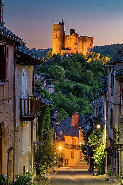 Chateau de Najac at Night, Aveyron, Occitanie, France Najac