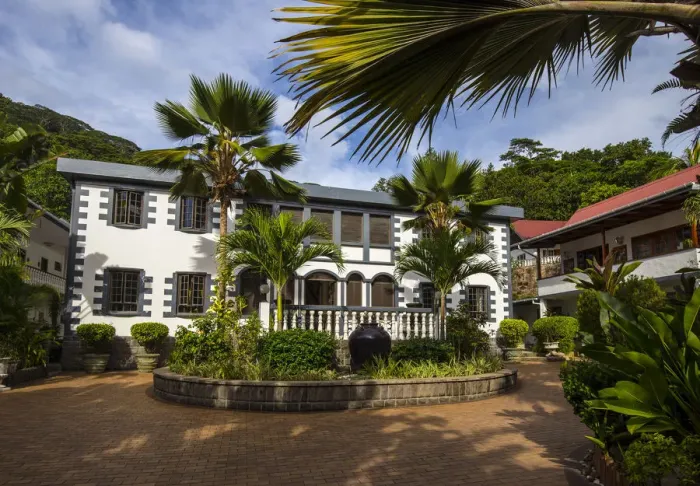 Framed Print : Chateau St. Cloud hotel, La Digue, Seychelles Framed Print : Chateau St. Cloud hotel, La Digue, Seychelles
