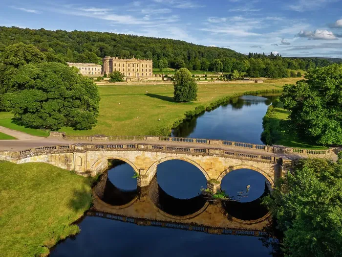 Framed Print : Chatsworth House & Bridge Reflecting in River Derwent, Peak District National Park, Derbyshire, England Framed Print : Chatsworth House & Bridge Reflecting in River Derwent, Peak District National Park, Derbyshire, England