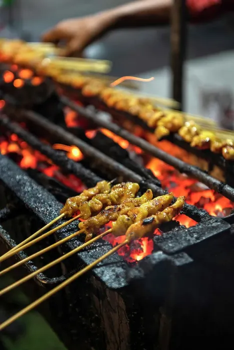 Framed Print : Chicken Satay Stall, Night Market, Pulau Langkawi, Kedah, Malaysia, Asia Framed Print : Chicken Satay Stall, Night Market, Pulau Langkawi, Kedah, Malaysia, Asia