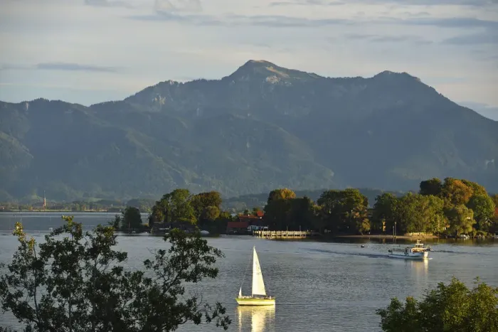 Framed Print : Chiemsee, Gstadt, Chiemgau, Bavaria, Germany