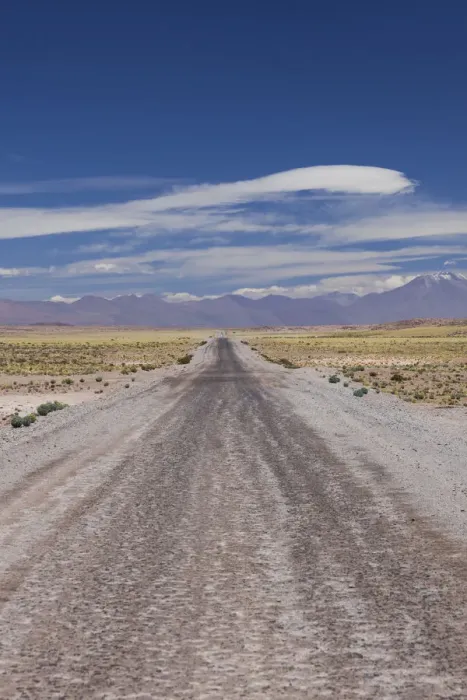 Framed Print : Chile, Atacama Desert, Laguna Miscanti, desert road Framed Print : Chile, Atacama Desert, Laguna Miscanti, desert road