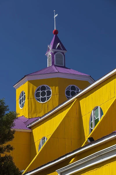 Chile, Chiloe Island, Castro, Iglesia de San Francisco church, exterior