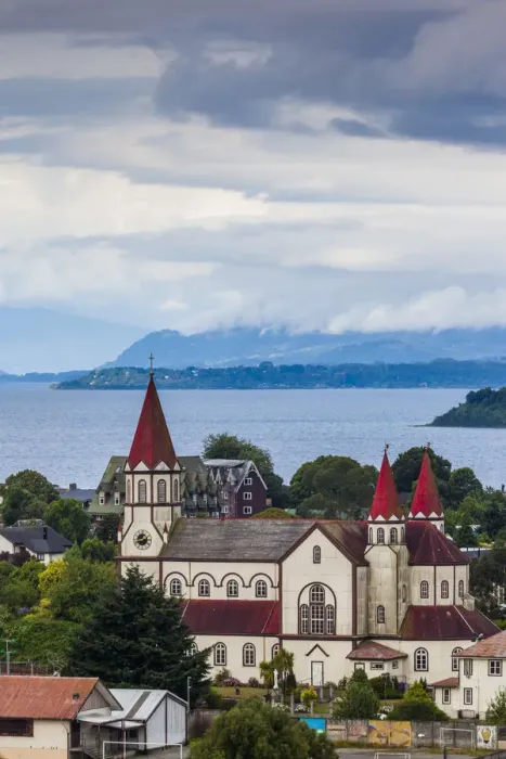 Framed Print : Chile, Los Lagos Region, Puerto Varas, Iglesia de Sagrado Corazon de Jesus church
