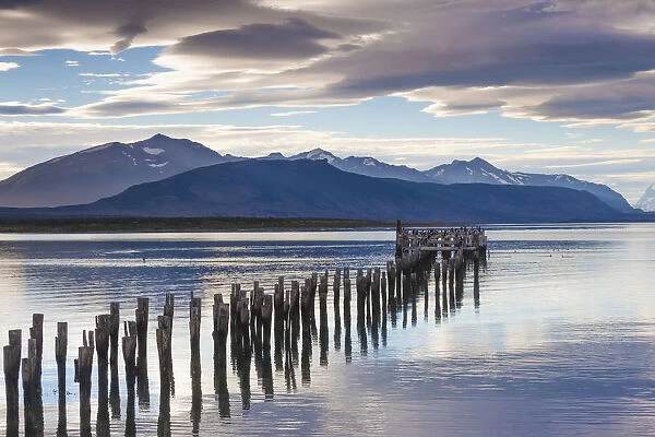 Chile, Magallanes Region, Puerto Natales, Seno Ultima Esperanza bay, landscape