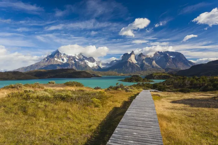 Framed Print : Chile, Magallanes Region, Torres del Paine National Park, Lago Pehoe, morning landscape Framed Print : Chile, Magallanes Region, Torres del Paine National Park, Lago Pehoe, morning landscape