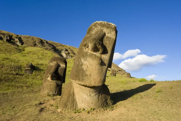 Framed Print : Chile, Rapa Nui, Easter Island, giant monolithic stone Maoi statues at Rano Raraku Framed Print : Chile, Rapa Nui, Easter Island, giant monolithic stone Maoi statues at Rano Raraku