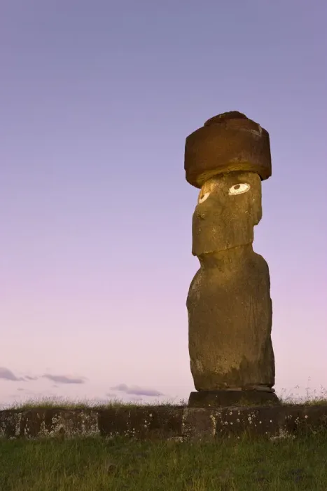 Framed Print : Chile, Rapa Nui, Easter Island, Moai statue Ahu Ko Te riku, the only topknotted Framed Print : Chile, Rapa Nui, Easter Island, Moai statue Ahu Ko Te riku, the only topknotted