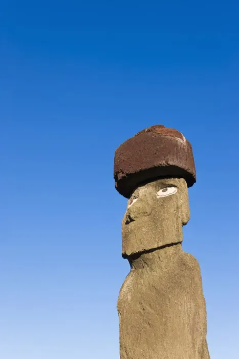 Framed Print : Chile, Rapa Nui, Easter Island, Moai statue Ahu Ko Te riku, the only topknotted Framed Print : Chile, Rapa Nui, Easter Island, Moai statue Ahu Ko Te riku, the only topknotted