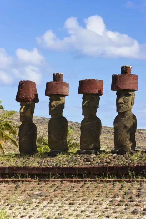 Framed Print : Chile, Rapa Nui, Easter Island, Anakena beach, monolithic giant stone Moai statues Framed Print : Chile, Rapa Nui, Easter Island, Anakena beach, monolithic giant stone Moai statues