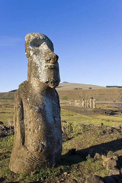 Easter Island Monumental Moai Statues Framed Print Picture Rapa Nui Art 