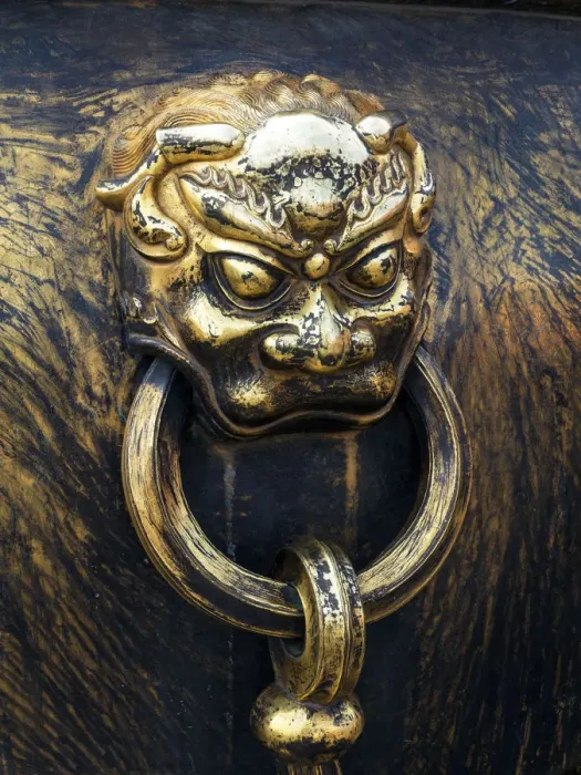 Framed Print : China, Beijing, The Forbidden City, Gugong or Imperial Palace, Brass decorations in Framed Print : China, Beijing, The Forbidden City, Gugong or Imperial Palace, Brass decorations in