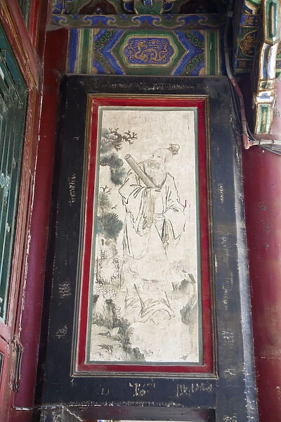China, Beijing, Painting on wall at the Summer Palace