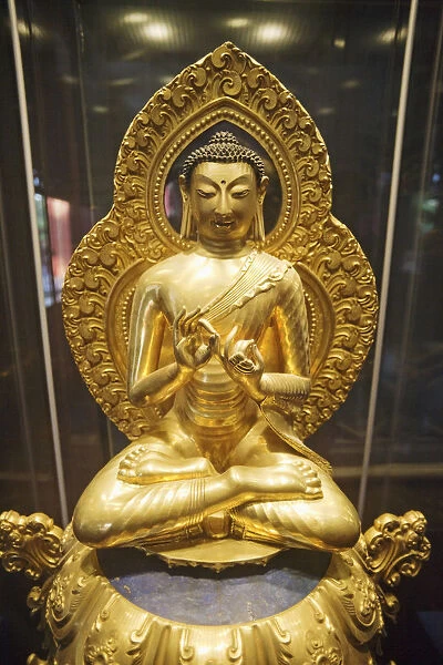 China, Beijing, Palace Museum or Forbidden City, Gallery of Treasures, Gold Statue