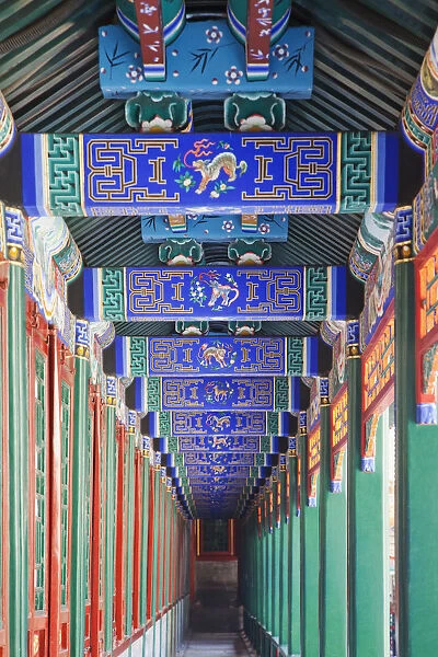 China, Beijing, The Summer Palace, Buddhist Fragrance Pavilion, Stairway Gallery