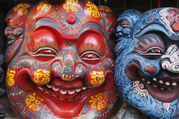 China, Beijing, Wangfujing Street, Snack Street Market, Souvenir Shop, Chinese Masks