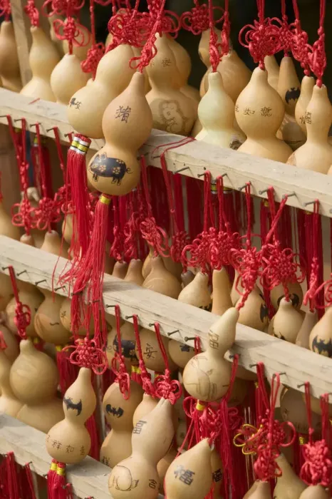 Framed Print : China, Chongqing Province, Chongqing, Ciqikou Ancient Town, Souvenir Miniature Gourds