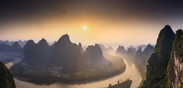 Framed Print : China, Guangxi province, Xingping village along River Li Framed Print : China, Guangxi province, Xingping village along River Li