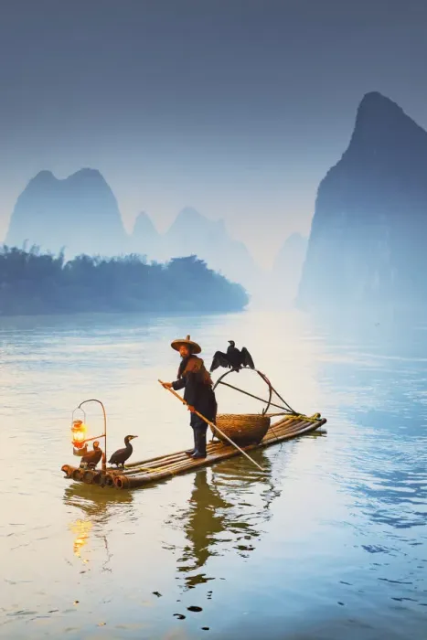 Framed Print : China, Guangxi province, Xingping village along River Li Framed Print : China, Guangxi province, Xingping village along River Li
