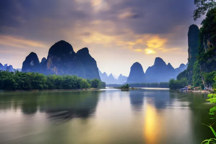 Framed Print : China, Guangxi province, Xingping village along River Li