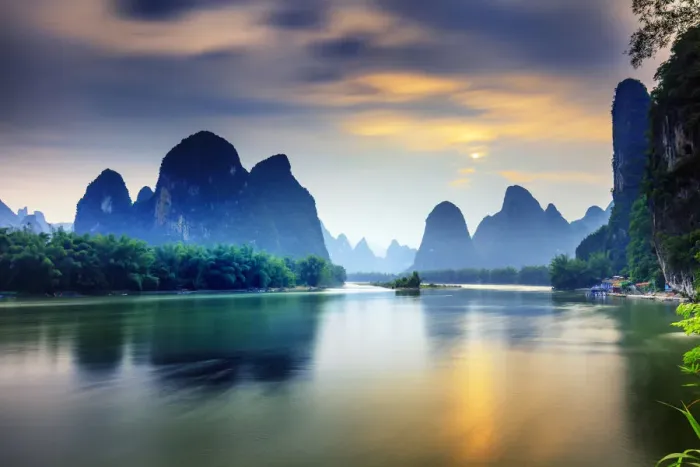 Framed Print : China, Guangxi province, Xingping village along River Li Framed Print : China, Guangxi province, Xingping village along River Li