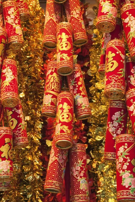 Framed Print : China, Hong Kong, Chinese New Year Decorations Framed Print : China, Hong Kong, Chinese New Year Decorations