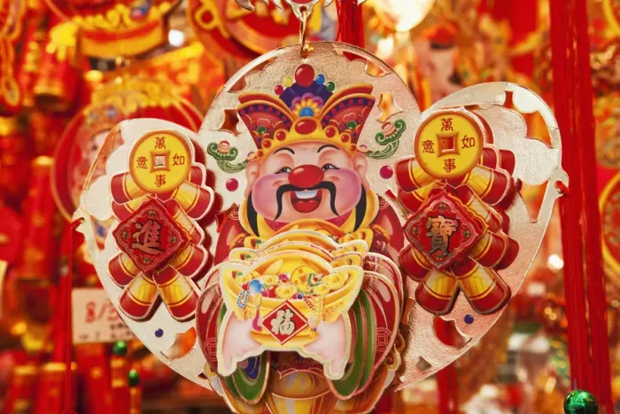 Framed Print : China, Hong Kong, Chinese New Year Decorations Framed Print : China, Hong Kong, Chinese New Year Decorations