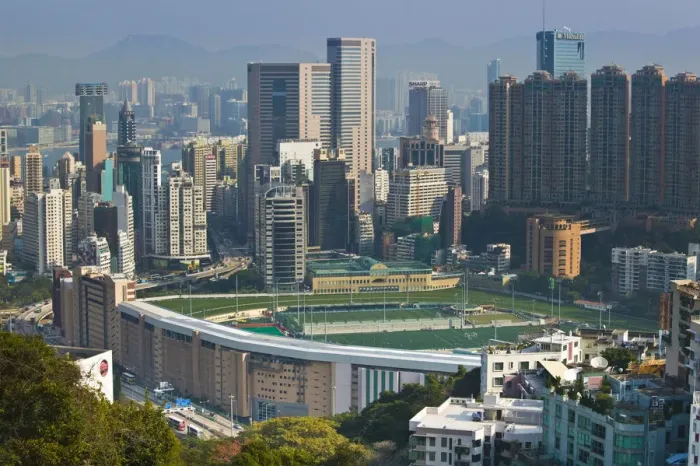 Framed Print : China, Hong Kong, Happy Valley Racecourse