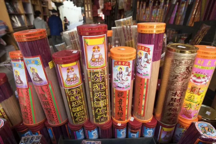 Framed Print : China, Hong Kong, Incense Shop Display Framed Print : China, Hong Kong, Incense Shop Display