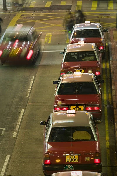 China, Hong Kong, Kowloon, Mong Kok, Taxis
