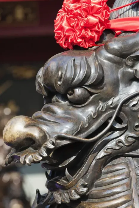 Framed Print : China, Hong Kong, Kowloon, Wong Tai Sin, Wong Tai Sin Temple, Bronze Dragon Statue Framed Print : China, Hong Kong, Kowloon, Wong Tai Sin, Wong Tai Sin Temple, Bronze Dragon Statue