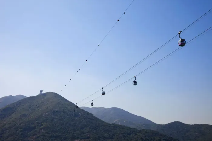 Framed Print : China, Hong Kong, Lantau, Ngong Ping Cable Cars Framed Print : China, Hong Kong, Lantau, Ngong Ping Cable Cars