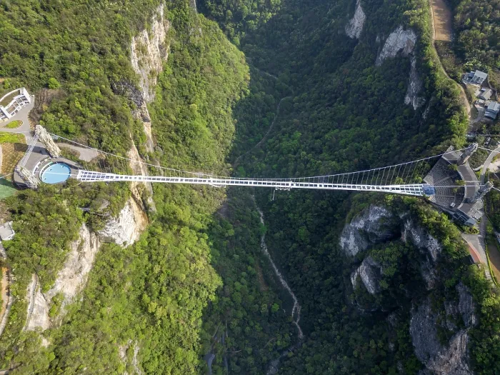 Framed Print : China, Hunan Province, Zhangjiajie, Zhangjiajie Glass Bridge and the Zhangjiajie Great Canyon