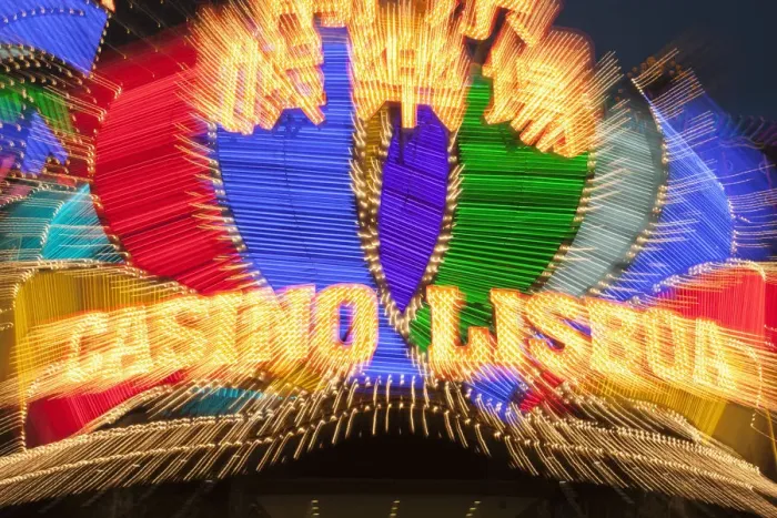 Framed Print : China, Macau, Casino Lisboa Neon Sign