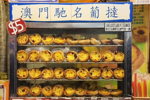 China, Macau, Display of Portugese Egg Tarts